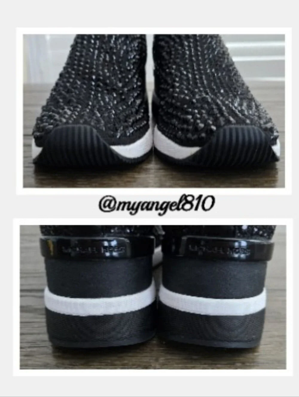 Michael Kors Black Crystal-Knit Skyler Bootie, Size 10